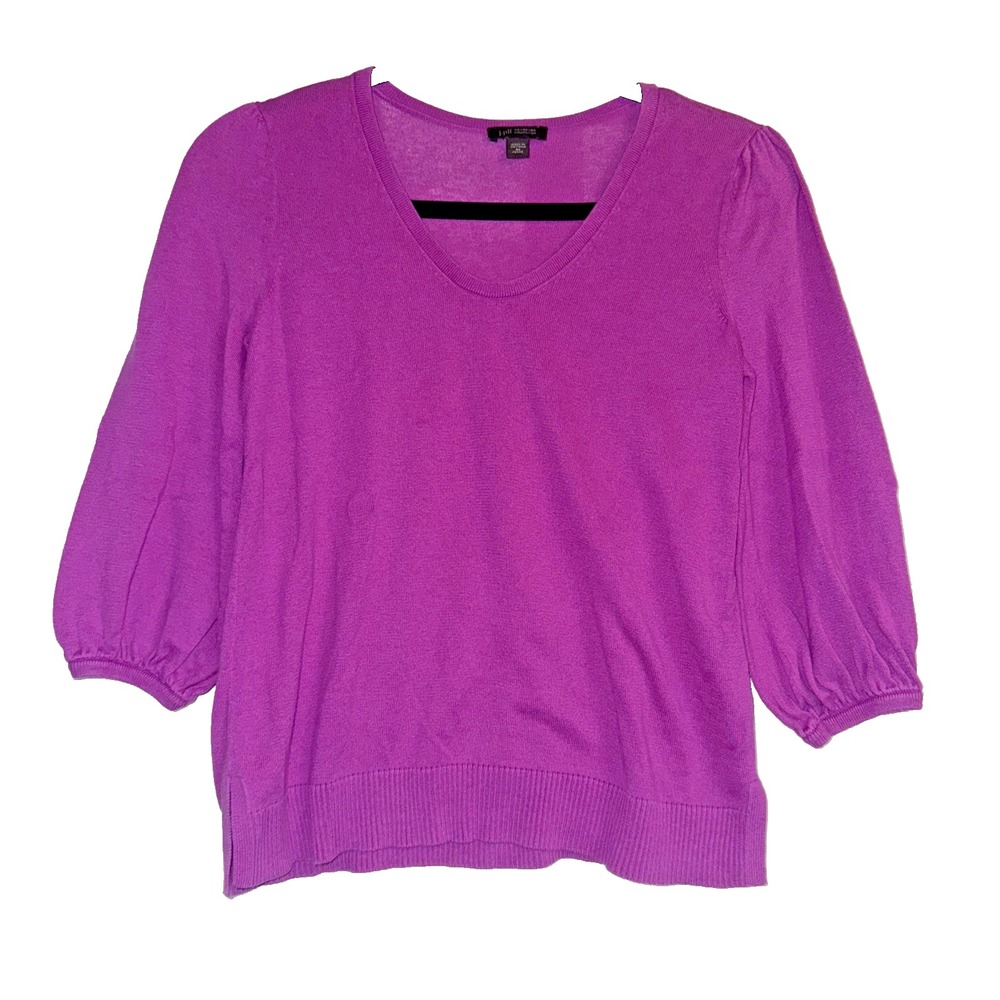 J Jill Wearever Sweater Knit Top M Coastal Grandmother Quiet Luxury Orchid - Picture 2 of 9